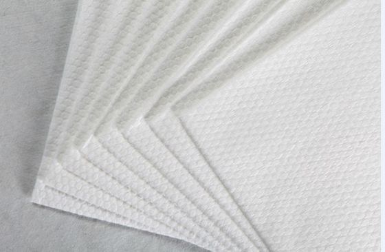 белая ткань хлопка зерна жемчуга ткани Nonwoven Spunlace полиэстера 62g и вискозы небольшая, пусковые площадки, влажные обтирает