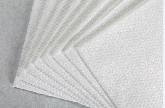 белая ткань хлопка зерна жемчуга ткани Nonwoven Spunlace полиэстера 62g и вискозы небольшая, пусковые площадки, влажные обтирает